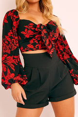 Black High Waisted Tailored Shorts - Emile