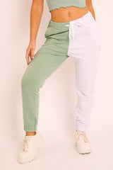Sage Half White Elasticated Waist Joggers - Dasha