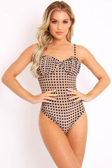 Stone Polka Dot Cup Detail Bodysuit - Bowen