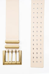 Nude Faux Leather Wide Waist Belt - London