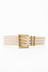 Nude Faux Leather Wide Waist Belt - London