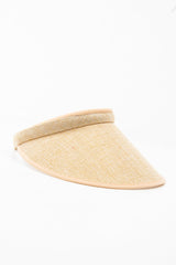 Natural Straw Woven Trim Detail Visor - Giana