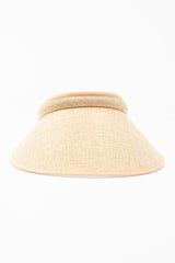 Natural Straw Woven Trim Detail Visor - Giana