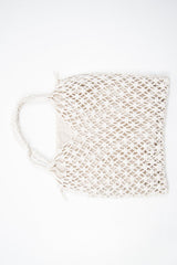 Cream Rope Knotted Braid Detail Tote Bag - Farah
