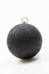 Black Woven Sphere Chain Detail Bag - Charlii