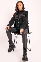 Black Silver Stud Western Style Shirt - Idelle