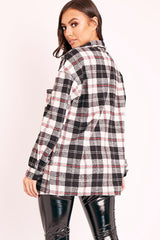 Black Tartan Check Brushed Oversized Shirt - Dafne