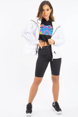 White Zip Front Rain Jacket - Idalie