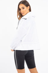 White Zip Front Rain Jacket - Idalie
