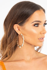 Gold Bamboo Circle Hoop Earrings - Haven