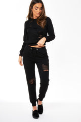 Black Distressed Tracksuit - Mercy