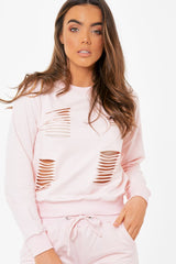 Blush Distressed Tracksuit - Mercy