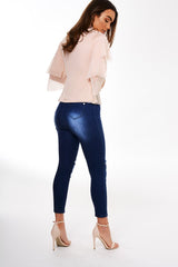 Nude Mesh Frill Top - Marnie