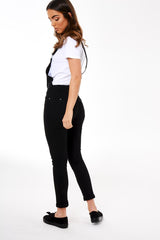 Black Distressed Dungarees - Darcia