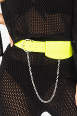 Neon Lime Ring Chain Belt - Fleur