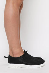 Black Diamante Sparkle Stretch Trainers - Hani