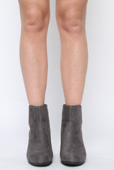 Grey Suede Tassel Ankle Boots - Odine