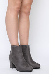 Grey Suede Tassel Ankle Boots - Odine