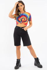 Rainbow Tie Dye Knot Detail T Shirt - Freddie