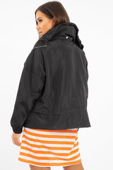 Black Zip Front Rain Jacket - Idalie