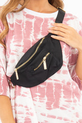 Black Gold Detail Bum Bag - Yuly