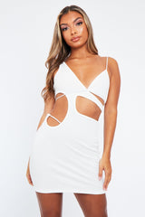 White Rope Detailing Cut Out Mini Dress - Bradlie