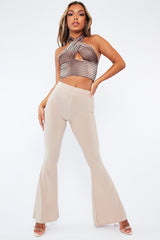 Stone Flared Slinky Trousers - Teena