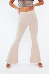 Stone Flared Slinky Trousers - Teena