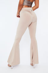 Stone Flared Slinky Trousers - Teena