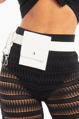 White Faux Snake Single Pouch Belt Bag - Tulia