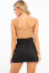 Black Buckle Belted Utility Skirt - Fallyn