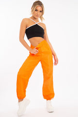 Black White Cross Front Straps Ribbed Crop Top - Vixi