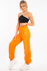 Orange Fishnet Cuffed Joggers - Ryia