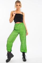 Lime Fishnet Cuffed Joggers - Ryia