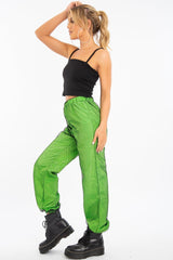 Lime Fishnet Cuffed Joggers - Ryia