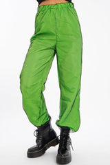 Lime Fishnet Cuffed Joggers - Ryia