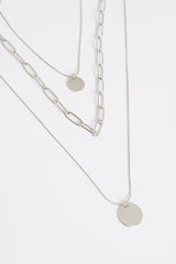 Silver 3 Layer Chain Necklace - Echo