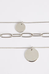 Silver 3 Layer Chain Necklace - Echo
