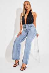 Blue Mid Wash Wide Leg Jeans - Gemma