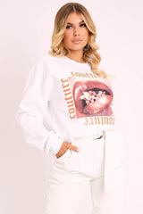 White Couture Graphic Sweatshirt - Verity