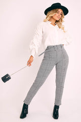 White Ruched Sleeve Collarless Shirt - Sarah