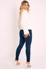 Navy Skinny Stretch Denim Jeans - Maeva