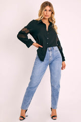 Mid Wash Blue Mom Fit Jeans - Parisa