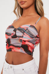 Multi Abstract Mesh Crop Top - Loree