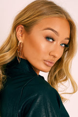 Gold Hammered Detail Abstract Earrings - Yovana