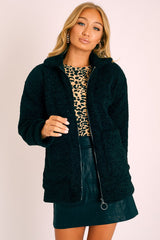 Black Teddy Zip Jacket - Rien