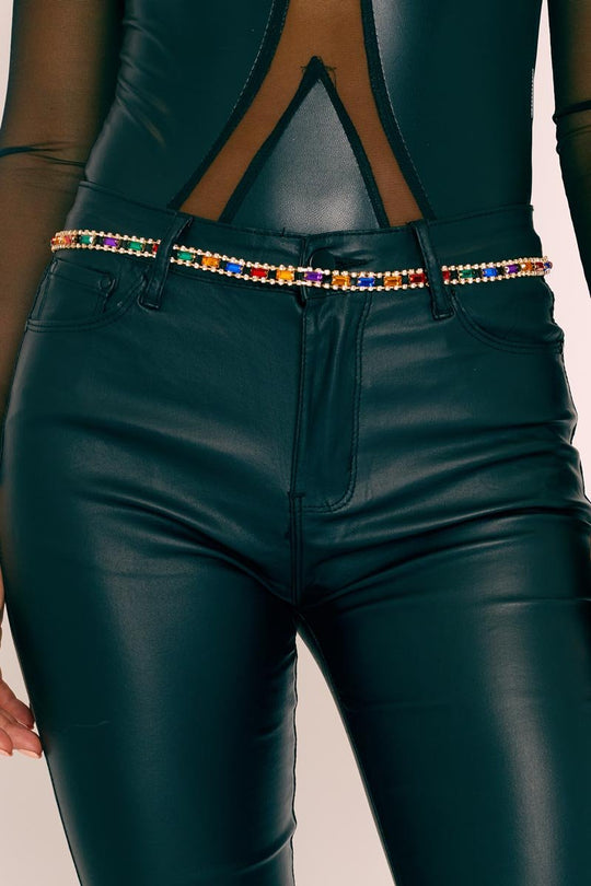 Gold Rainbow Diamante Chain Belt - Naeva