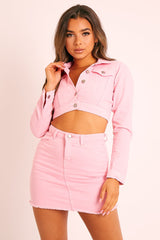 Pink Denim Jacket and Skirt Co-ord - Kaiden