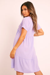 Lilac Plunge Smock Dress - Cambriella