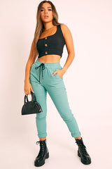 Sage Drawstring Waist Trousers - Maddi